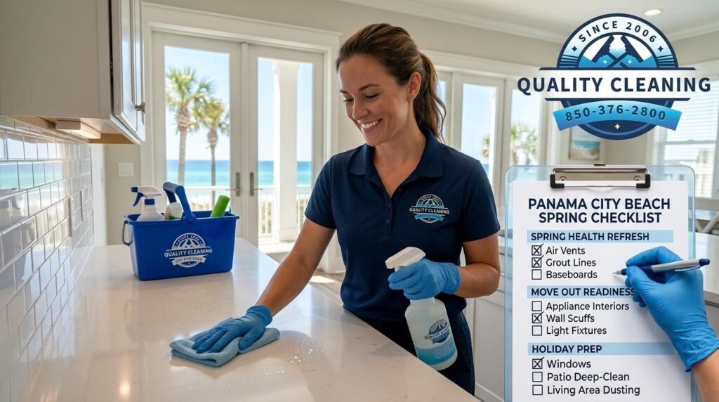Beyond the Winter Build-Up: Your Ultimate Guide to Professional Spring Cleaning in Florida. As the warmth of spring truly settles across Florida, homes in Santa Rosa Beach and Panama City Beach beckon for a fresh start. The winter months, while often mild, bring their own unique accumulation of indoor dust, pet dander, and stagnant air, even as outdoor pollen begins its annual cycle. "Spring Cleaning" is more than just a tradition; it’s a crucial reset button for your home’s health and vitality. It's the perfect opportunity to shed the remnants of the colder season and prepare your sanctuary for the vibrant summer ahead. At TileUp, we understand this vital seasonal need. We solve the problem of overwhelming spring cleanup by providing a comprehensive, professional deep clean that purifies your home, setting a pristine foundation for both family’s health and effortless living. Professional spring cleaning is essential in Florida to combat seasonal allergens, accumulated dust, and humidity-driven issues like mold spores. It systematically removes irritants from deep within the home, drastically improving indoor air quality and creating a healthier environment for families, especially during peak allergy season.