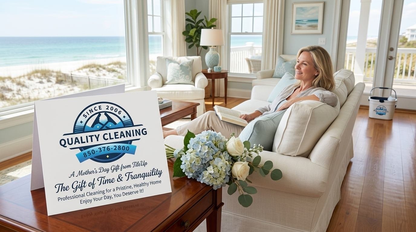 The Gift of Time & Tranquility: Why a Professional Clean is the Perfect Mother's Day Treat in Florida. As Mother's Day approaches, our thoughts turn to appreciation, gratitude, and the desire to show the incredible women in our lives just how much they mean to us. For the discerning families of Santa Rosa Beach and Panama City Beach, traditional gifts are lovely, but what truly resonates is the gift of time, relaxation, and genuine well-being. Many mothers, who dedicate countless hours to their families and careers, often shoulder the invisible burden of maintaining a pristine home. At TileUp, we understand this profound need. We solve the problem of Mother's Day stress by offering a professional cleaning service that is more than a chore completed; it is a thoughtful gesture designed to provide peace of mind, a healthier home, and the invaluable luxury of time.
